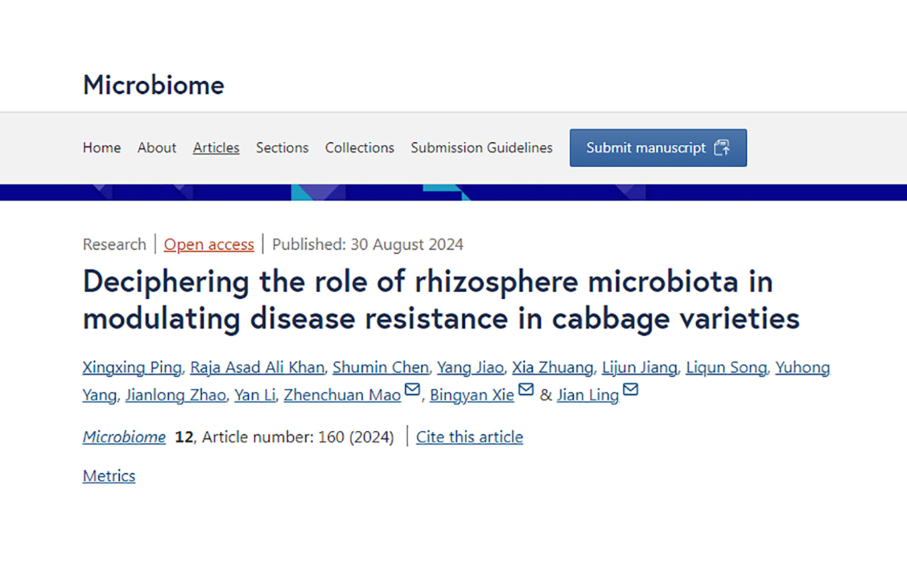 The vegetable pathogen research Group of the IVFCAAS revealed a new mechanism by which resistance genes inhibit pathogenic microorganisms through the regulation of the rhizosphere microbiome.